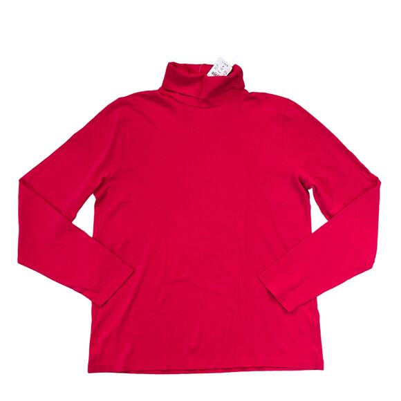 NWT J. Crew Scarlett Berry Pink Tissue Turtleneck - SIZE LARGE - Picture 1 of 11